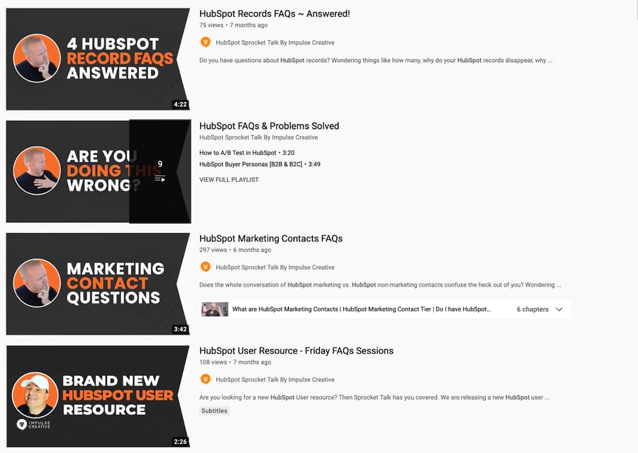 FAQ videos