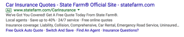 Google AdWords agency - Sitelink Extensions