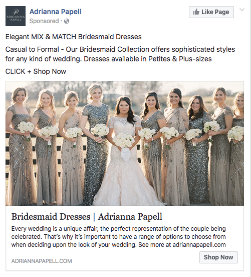 Ad from Adrianna Papell,