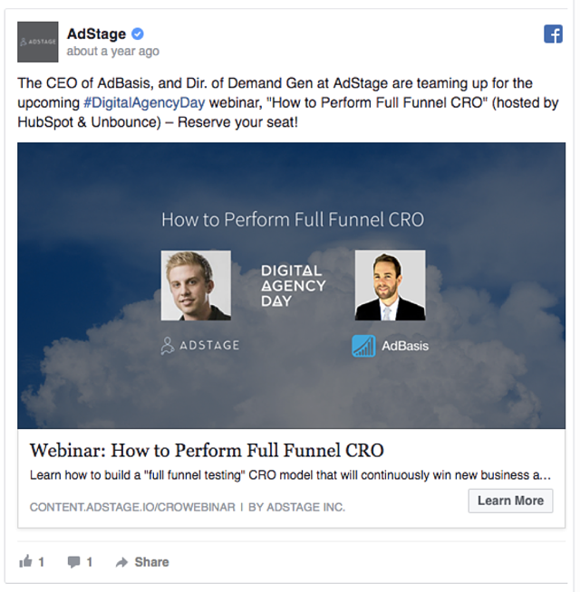 Facebook Ad Campaign - Partnerships 