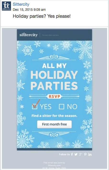 Holiday Email Marketing - SitterCity