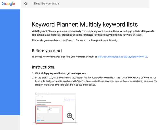Multiply keyword lists to get new keywords