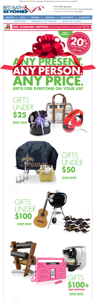 Holiday Email Campaigns - perfect gift